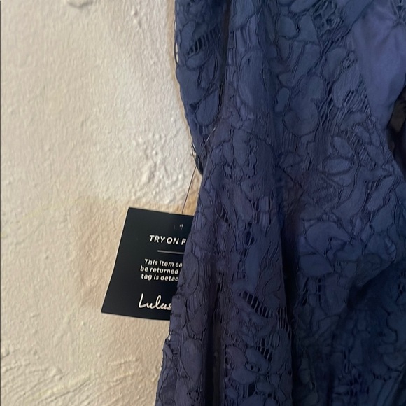 LULUS Elegant Navy Lace Dress - Picture 8 of 9